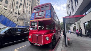 Antique Transport London Bus Routemaster RM1941T15 Tower Hill Station➡️Charing Cross Station [upl. by Cogan185]