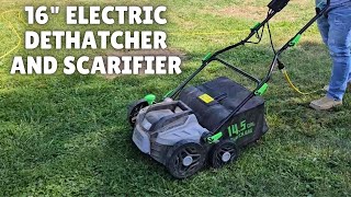 16Inch 155 Amp 2in1 Electric Dethatcher and Scarifier [upl. by Flor149]