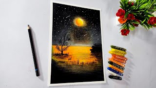 Doms oil pastel colour  Painting for beginners Easy doms oilpastel art shubhamsartisticaura [upl. by Kinna]