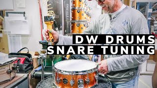 how to tune your snare drum  DW Drums method [upl. by Aetnahs]