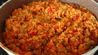 PİLAV ENFES  Salçalı Domatesli Sebzeli Bulgur Pilavı Tarifi  Salçalı Bulgur Pilavı Nasıl Yapılır [upl. by Pepin]