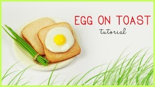 polymer clay Fried Egg On Toast TUTORIAL  polymer clay food [upl. by Abraham237]