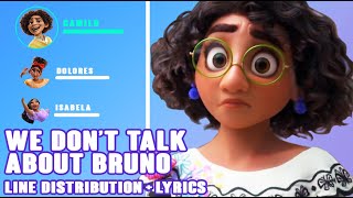 We Dont Talk About Bruno From quotEncanto Line Distribution  Lyrics Karaoke [upl. by Hannahc]