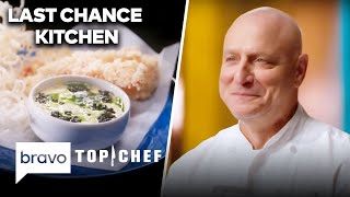 Can These Chefs Turn Caviar Into Comfort Food  Last Chance Kitchen S21 E2  Top Chef  Bravo [upl. by Nosoj]