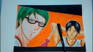 Drawing Midorima and Takao 緑間 amp 高尾 [upl. by Onitsoga]