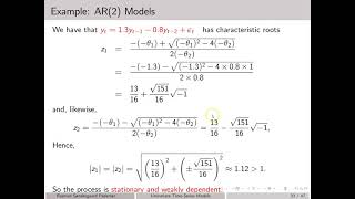 Stationarity Conditions for AR2 Processes [upl. by Ahsino]