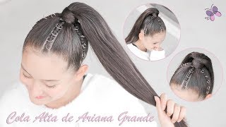 Coleta Alta de Trenzas con Argollas Peinado de Ariana Grande  Peinados y Trenzas de Moda [upl. by Skyla]