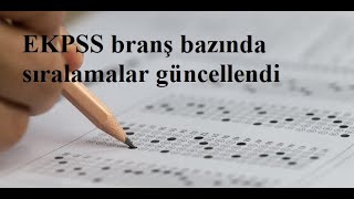 EKPSS branş bazında sıralamalar güncellendi [upl. by Caty]