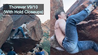 Thorever V910 7C With Hold Closeups  Calico Basin • Red Rock Canyon Bouldering NV [upl. by Malkin]