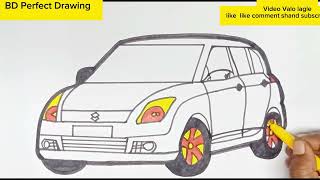 How to Draw Mini Cooper Sports Car  Easy Cars Drawing  Mini Cooper [upl. by Eocsor941]