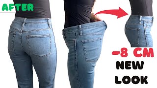 BEST way to take in jeans at the waist  Pant Waist Alteration Easy amp Quick [upl. by Nya]