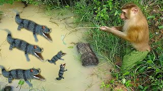 Best Video Of SokYaa Fishing Crocodiles Alone At River [upl. by Elwira714]