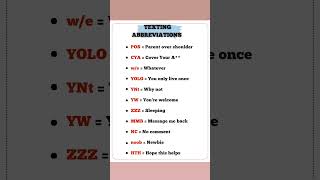 Texting Abbreviations part 3 english engishteacher abbreviations englishbymissv [upl. by Leontyne823]