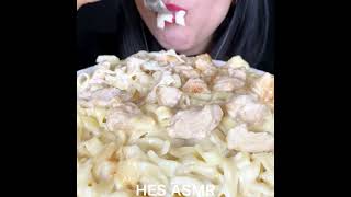 ASMR Chicken Fettucini Alfredo  Mukbang Shorts [upl. by Lienaj]