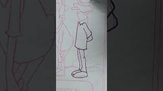 Out lining a rondom selfmade character  PART 1  subscribe art viralvideo [upl. by Eiclek]