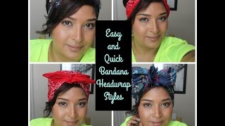 Quick and Easy BandanaHeadwrap Tutorial [upl. by Neeven]