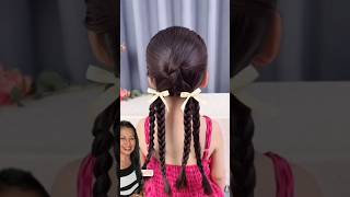 Peinado de trenzas para niñas🌻🌻kidschoolhairtyleshairstylistkidshairdofamily trenzas trenzado [upl. by Ahsikahs]