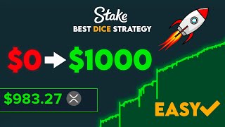 TURN 0 TO 1000 IN 1 DAY  STAKE DICE STRATEGY [upl. by Ycam]