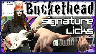 Buckethead Signature Guitar Licks With Tabs  A Minor Gnr Nighttrain [upl. by Edrahc212]