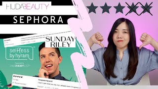 Sephora Fake Reviews  Selfless by Hyram Sunday Riley Huda Beauty  Why I dont trust them [upl. by Eenehs]