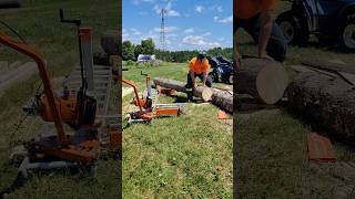 Prepping a spruce log to mill on my new pm14 by Norwood [upl. by Concettina]