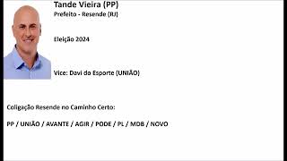 Eleições 2024  Jingle Tande Vieira PP  Prefeito Resende RJ [upl. by Keraj]