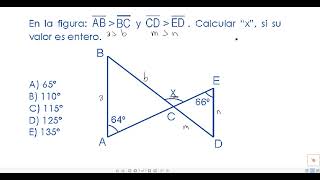 En la figura AB MAYOR a BC y CD mayor a ED Calcular quotxquot si su valor es entero [upl. by Tedmann]