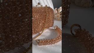 Moon handbag in Champagne color✨beadbag tutorial handmade [upl. by Eseret]