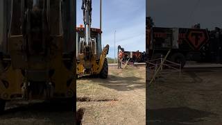 Crossing existing lines with plow👀👷‍♂️ work digging hdd excavator viral backhoe fibreoptic [upl. by Shiau]