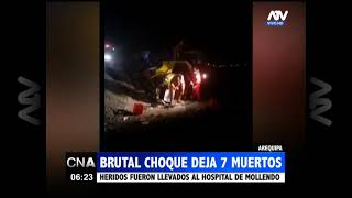 Arequipa Brutal choque dejó 7 personas muertas [upl. by Ailadi]