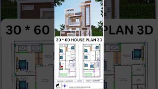 30x60 House plan 3d  6Bhk North face architecturalhouseplans modernhomeplans 30x60houseplan [upl. by Bevvy]