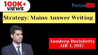 Anudeep Durishetty AIR  1  Strategy Mains Answer Writing [upl. by Analaj]