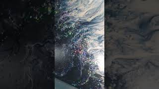 Holographic Glitter Paint used in Acrylic Pouring Art [upl. by Higgs]