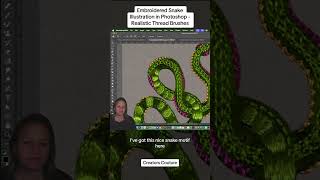 Creating a Snake Motif Embroidered Effect Illustration in Photoshop with 3D Embroidery Mixer Brushes [upl. by Eiger]