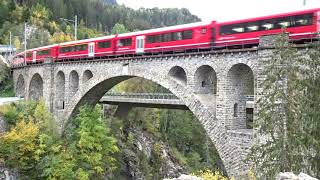 Rhaetian Railway  Rhätische Bahn  Albula Pass Chur  St Moritz 2019  2020 [upl. by Ophelia]