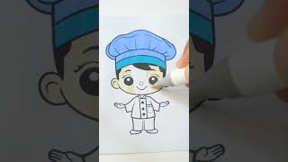 Cute Chef ASMR Coloring ☺️ asmr relaxingcoloring shorts [upl. by Sturdivant]