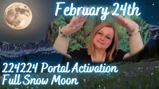 224224 Portal Activation Full Snow Moon in Virgo Positive beginnings moonstone crystal healing [upl. by Yrome]