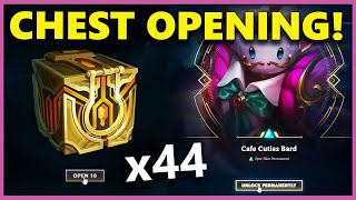 44 Masterwork Chests Opening  Cafe Cuties Skins  Ultimate Skin  Rerolling  Loot  Unboxing  LoL [upl. by Hanavas]