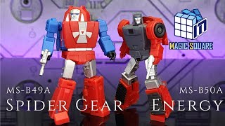 Autobots Gears and Windcharger  Magic Square MS49A Spider Gear and MSB50A Energy Review toys [upl. by Minna]