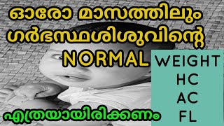 FETAL NORMAL WEIGHT HC AC FL CHARTmalayalam [upl. by Aisaim349]