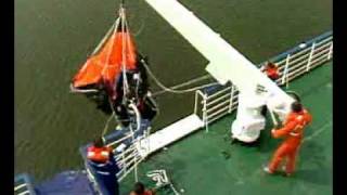 Viking davit launch liferaft video [upl. by Yemerej]