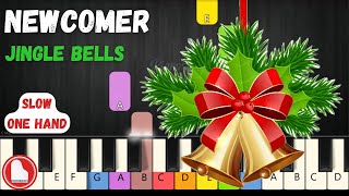 Jingle Bells 🔔 SLOW EASY Colored Piano Tutorial For BEGINNER [upl. by Bridwell946]