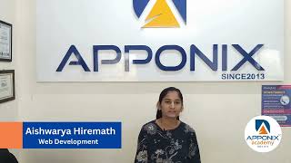 Testimonials From Aishwarya Hiremath On Web Development  Apponix Technologies [upl. by Ramburt]