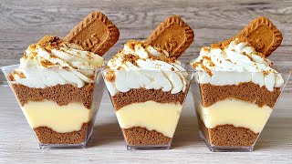 Lotus Biscoff Dessert Cups  NO BAKE Dessert Very Easy and Yummy [upl. by Eyma]