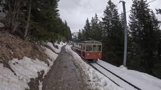 Mürren  Grütschalp Jungfrau Region Switzerland hiking trail March 2024  4K Ultra HD [upl. by Petrie]