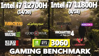 Intel i7 12700H vs 11800H Gaming Benchmark Test 2022  rtx3060   StealthGamerSG [upl. by Notkcorb]