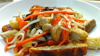 Vegan Vegetarian Vietnamese Recipe Bean Sprouts with Tofu and Mushrooms [upl. by Cally]