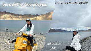 Pangong lake  leh to Pangong by bus  changla pass  bike accident in changla pass [upl. by Eromle683]