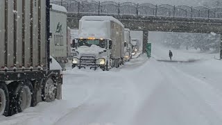 ODOT shuts 70 miles of I84 due to blizzardlike conditions [upl. by Mosby383]