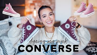 DYEING MY PINK CONVERSE BROWN  2022 [upl. by Auria526]